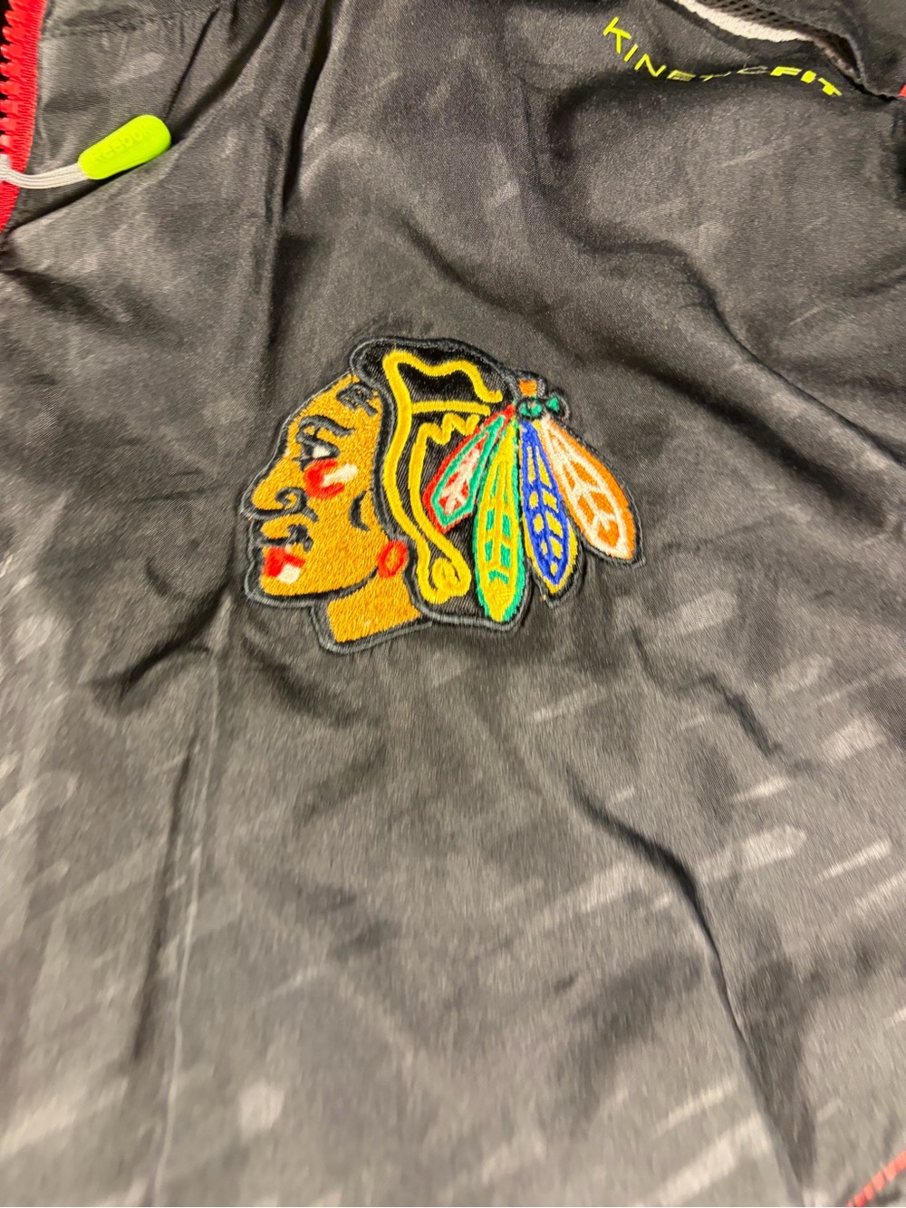 Reebok Center Ice Chicago Blackhawks Jacket Mens Large Kineticfit Vented NHL